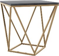 Black and Gold End Table with Marble Top - Verona-5