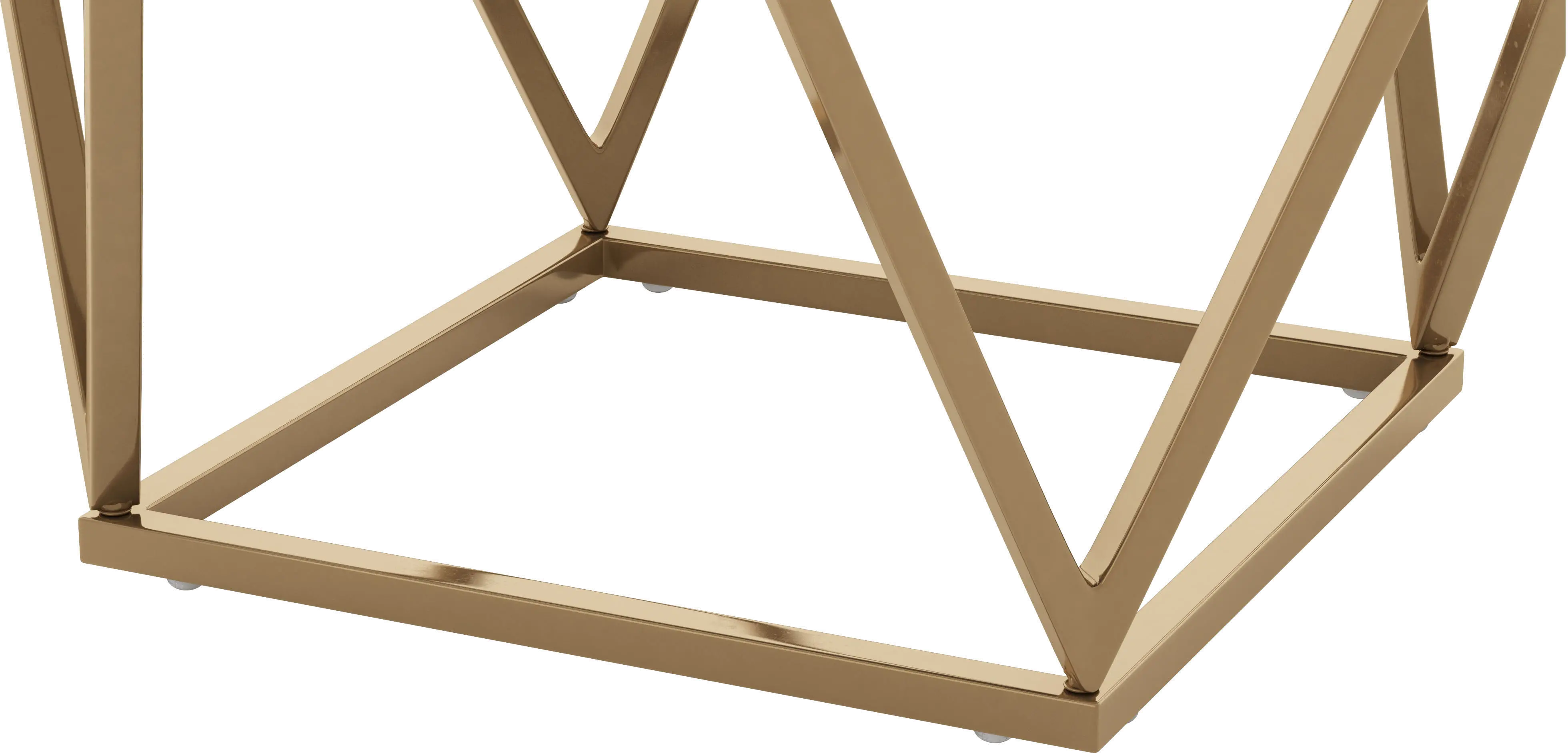 Black and Gold End Table with Marble Top - Verona-6