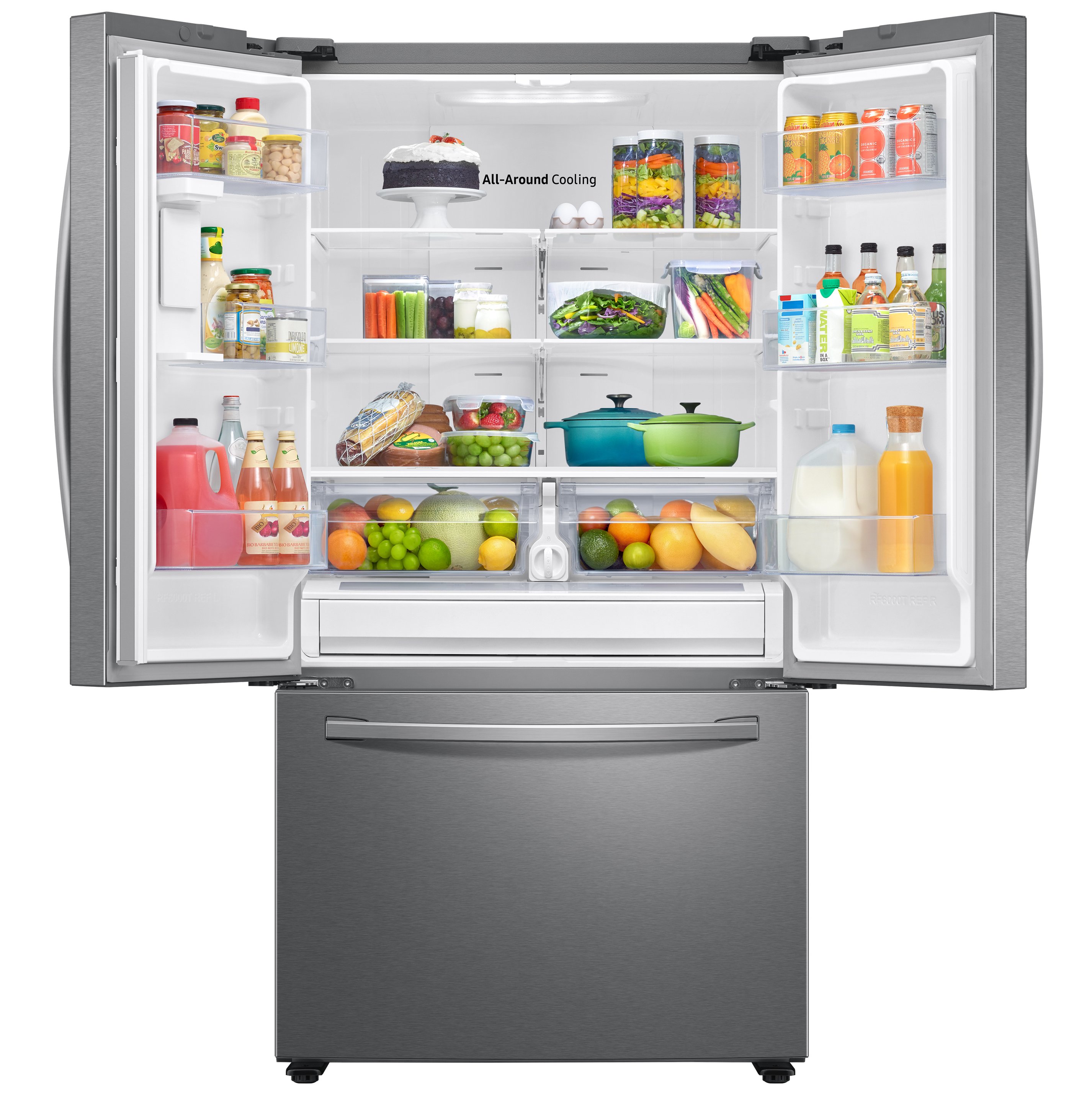RF28T5101SR Samsung 28.2 cu ft French Door Refrigerator with Internal Water Dispenser - 36 W Fingerprint Resistant Stainless Steel-2