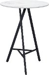 White Marble Look Bar Height Table - Rouen