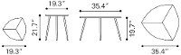 Triangular Mid-century Table Set - Normandy-6