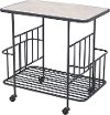 Black MDF and Steel Bar Cart - Argus