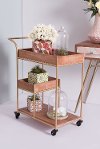 Mid Century Modern Brown Tray Bar Cart