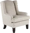 Classic Light Gray Upholstered Wingback Chair - Andrea