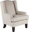 Classic Light Gray Upholstered Wingback Chair - Andrea