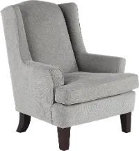 Andrea Pewter Gray Wingback Chair