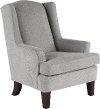 Classic Pewter Gray Upholstered Wingback Chair - Andrea