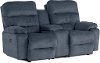 Denim Blue Power Reclining Loveseat with Console - Ryson
