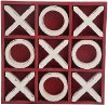 13 Inch Red and White MDF Tic Tac Toe Board Game