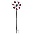 Red, White and Blue Metal Patriotic Yard Stake Spinner