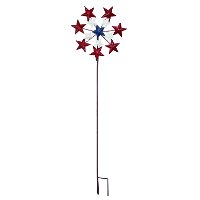 Red, White and Blue Metal Patriotic Yard Stake Spinner