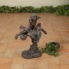 23 Inch Resin Boy and Girl Playing Outdoor Figurine