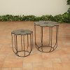 20 Inch Bronze-Rust and Light Gray Flower Iron Planter Stand