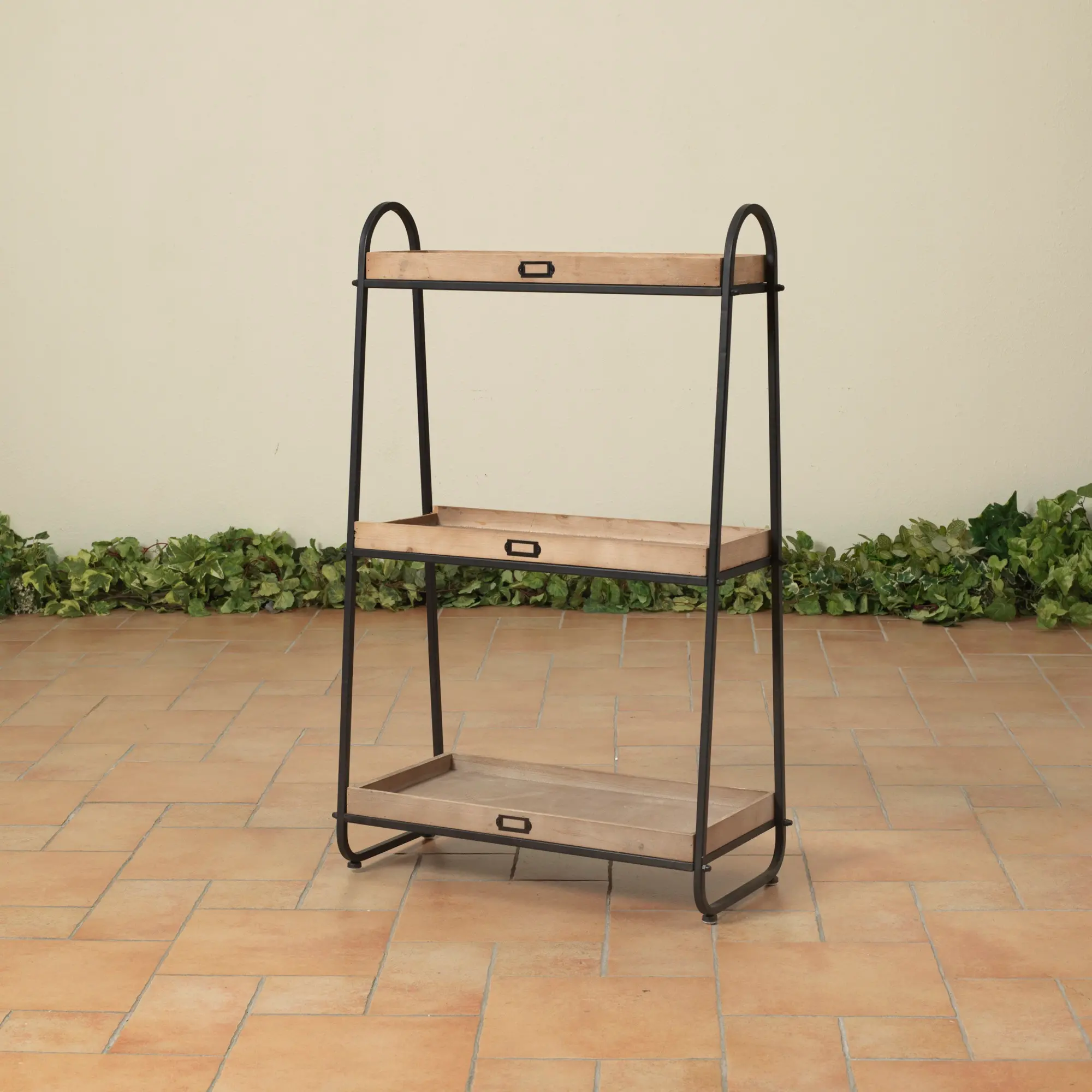 39 Inch Wood and Metal 3-Tier Shelving Rack-1