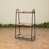 39 Inch Wood and Metal 3-Tier Shelving Rack