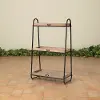 39 Inch Wood and Metal 3-Tier Shelving Rack