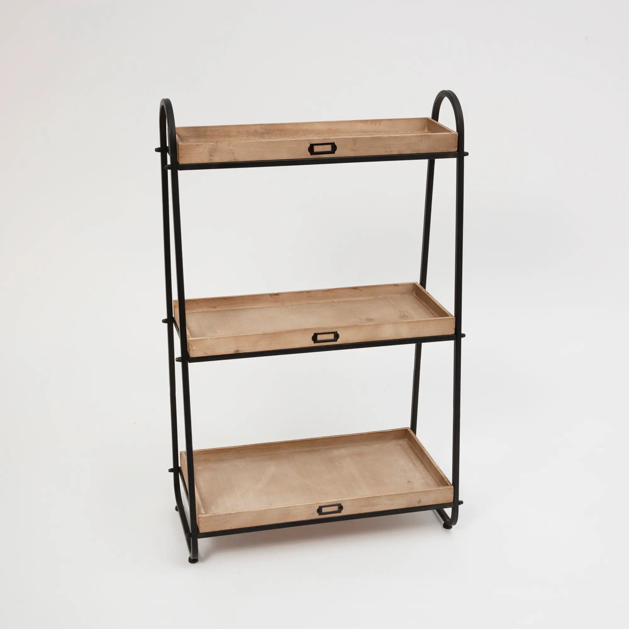 39 Inch Wood and Metal 3-Tier Shelving Rack-2