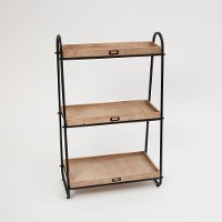 39 Inch Wood and Metal 3-Tier Shelving Rack-2
