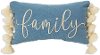 Blue Family Rectangular Throw Pillow with Tassels