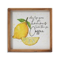 11 Inch When Life Gives You Lemons Framed Wood Wall Sign
