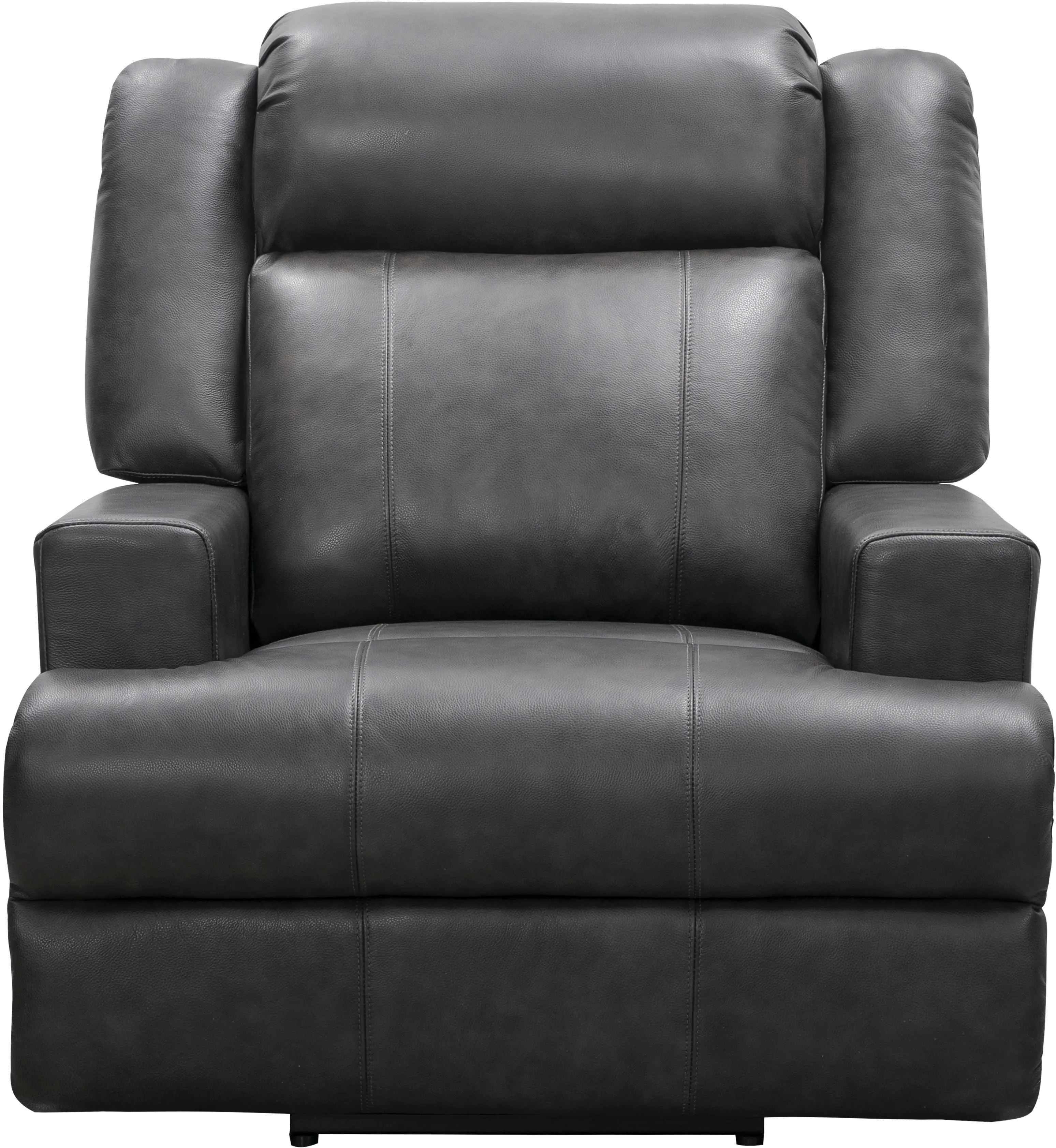 Elliot Steel Gray Leather Power Recliner-1