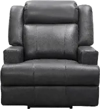 Elliot Steel Gray Leather Power Recliner