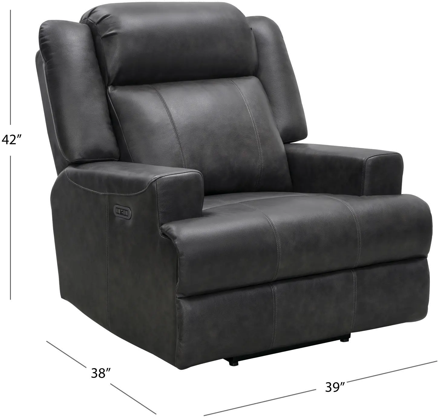 Elliot Steel Gray Leather Power Recliner-4