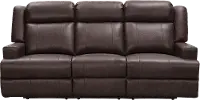 Elliot Dark Brown Leather Power Reclining Sofa