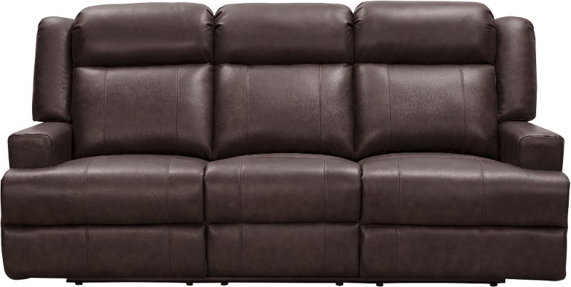 Elliot Dark Brown Leather Power, Dark Brown Leather Reclining Couch