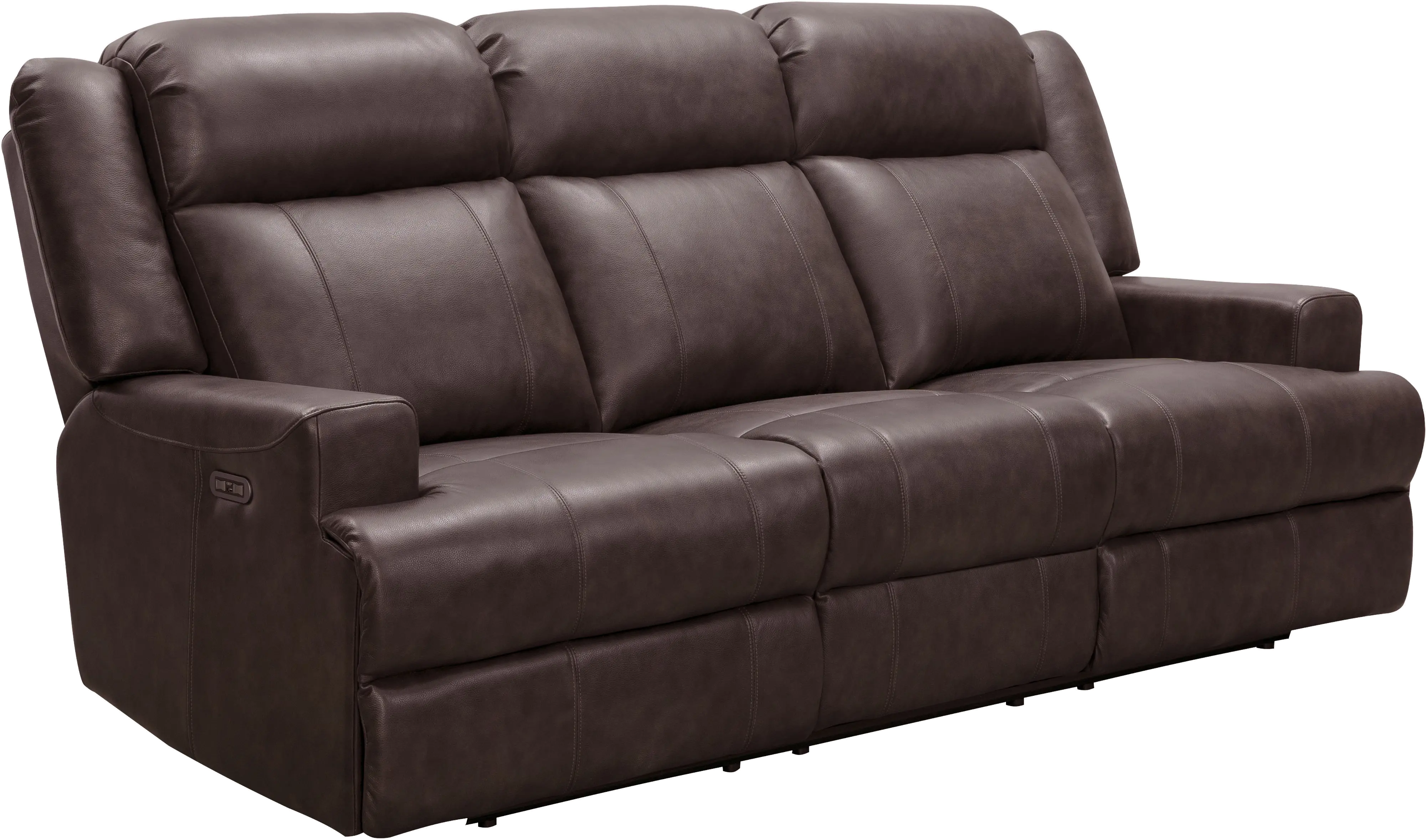 Elliot Dark Brown Leather Power Reclining Sofa-2