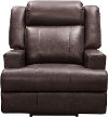 Dark Brown Leather Power Recliner - Elliot