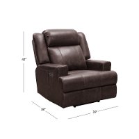 Dark Brown Leather Power Recliner - Elliot-4