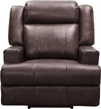 Elliot Dark Brown Leather Power Recliner