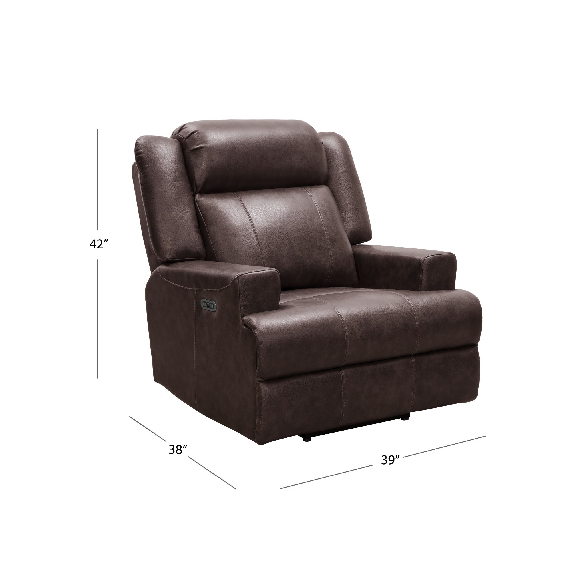 Elliot Dark Brown Leather Power Recliner-4