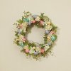 Multi Color Easter Egg and Faux Flower Wreath Arrangement