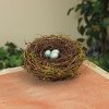 6 Inch Natural Vine Brown Birds Nest with Blue Eggs