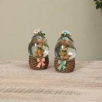 Assorted Resin and Glass Easter Bunny Water Globe