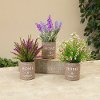 Assorted Faux Flower Arrangement in Burlap Pot