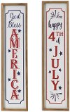 Assorted Red, White, and Blue Wood and Metal Embossed Wall Sign