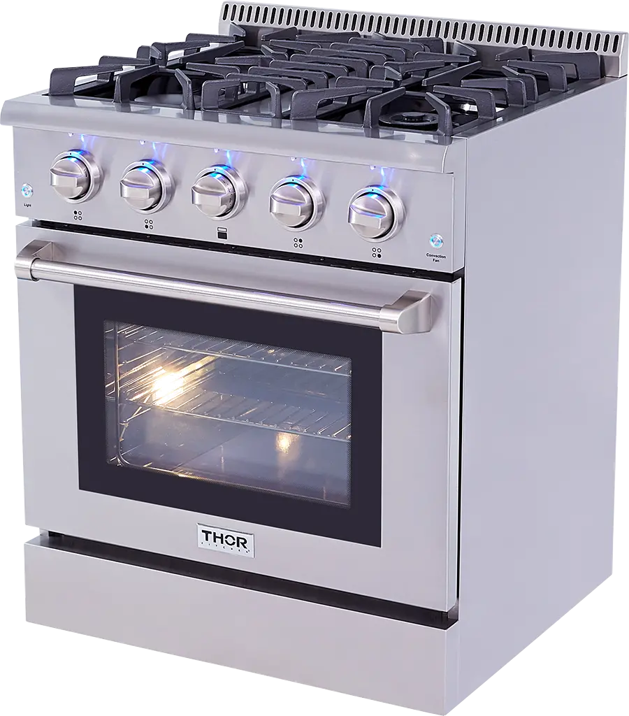 HRD3088U Thor 30 Inch Professional Dual Fuel Convection Range - Stainless Steel-2