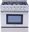 HRD3606U Thor 36 Inch Professional Dual Fuel Convection Range - Stainless Steel