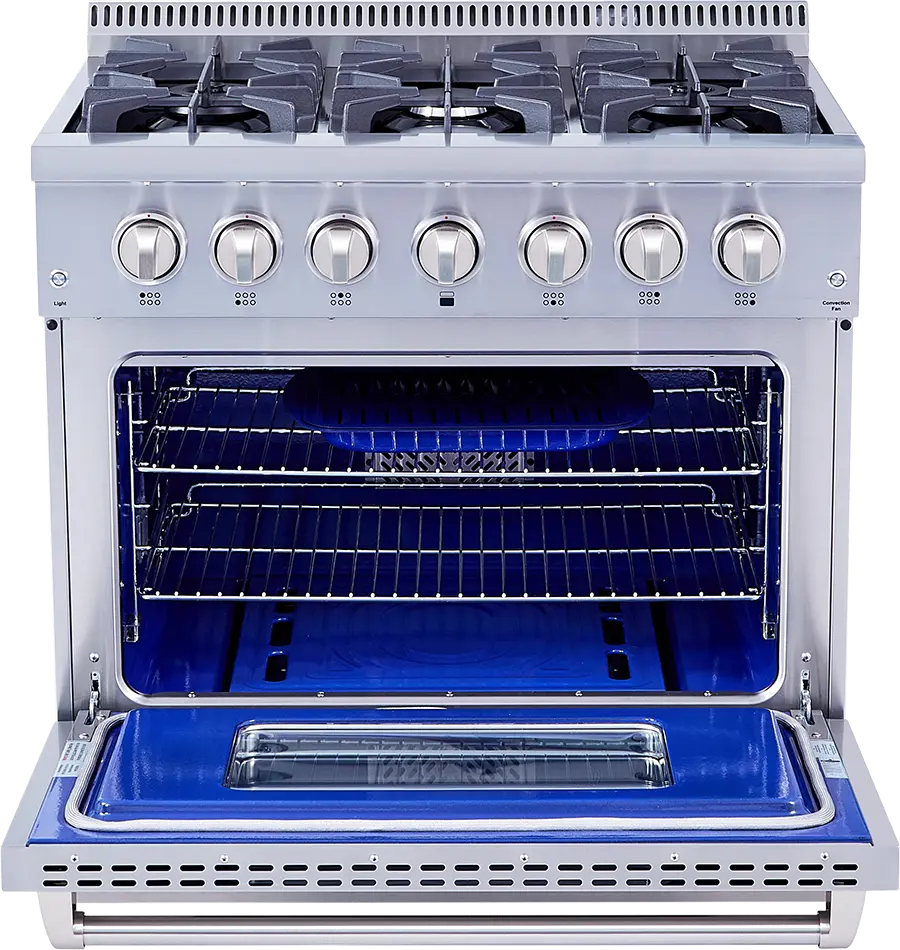 HRD3606U Thor 36 Inch Professional Dual Fuel Convection Range - Stainless Steel-3