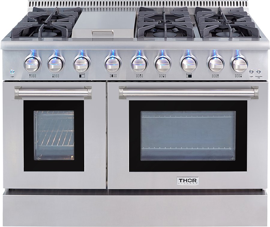 HRD4803U Thor 48 Inch Professional Dual Fuel Convection Range - Stainless Steel-1