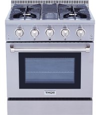 HRG3080U Thor 30 Inch Deluxe Professional Gas Range - 4.2 cu. ft. Stainless Steel