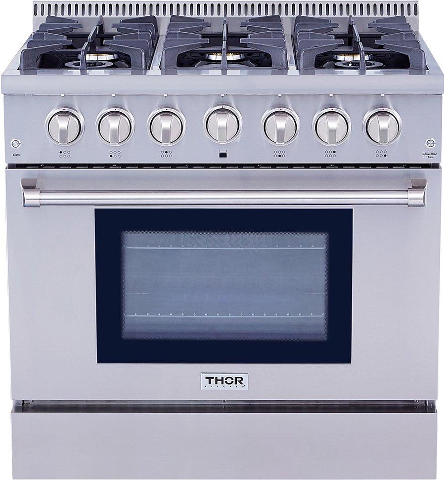 HRG3618U Thor 36 Inch Professional Gas Range - Stainless Steel-1