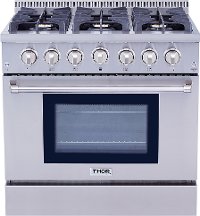 HRG3618U Thor 36 Inch Professional Gas Range - Stainless Steel