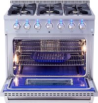 HRG3618U Thor 36 Inch Professional Gas Range - Stainless Steel-2