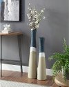 Clearance 29 Inch Sand, White and Blue Ceramic Oversized Vase