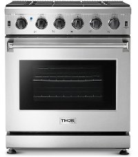 LRG3001U Thor 30 Inch Professional Gas Range - 4.55 cu. ft., Stainless Steel