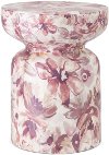 18 Inch Blush Pink and Purple Floral Garden Stool